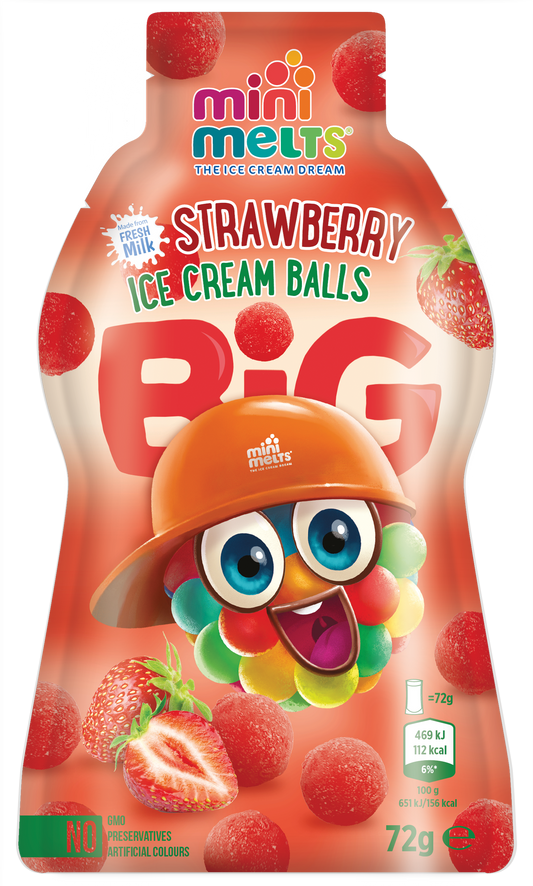 Mini Melts Strawberry Ice Cream Balls 72g