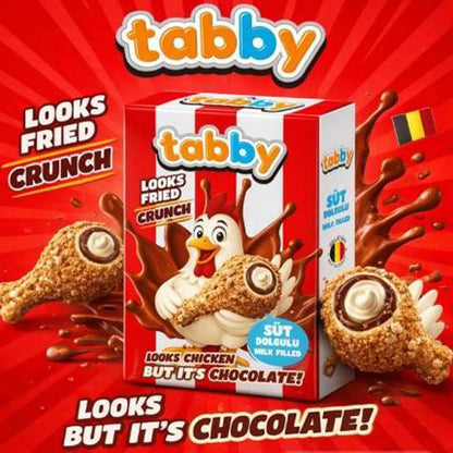Tabby Milk Cream Filled Chicken Chocolate 24 x 50g Vorratspack