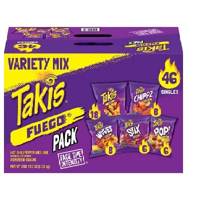 Takis Fuego Variety Mix 46 Single Packs 1,25Kg (MHD 21.02.2024)