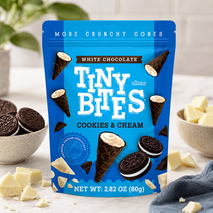 Tiny Bites Waffle Cones Cookies & Cream 80g