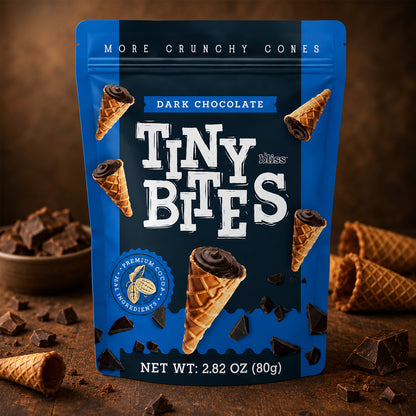 Tiny Bites Waffle Cones Dark Chocolate 80g