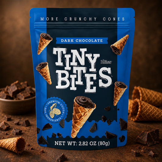 Tiny Bites Waffle Cones Dark Chocolate 80g