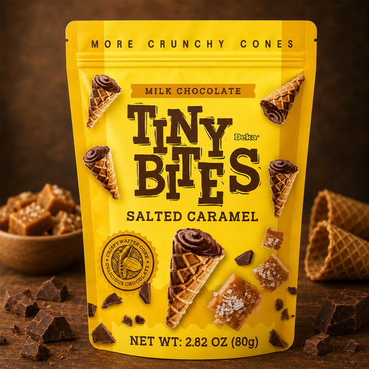 Tiny Bites Waffle Cones Salted Caramel 80g