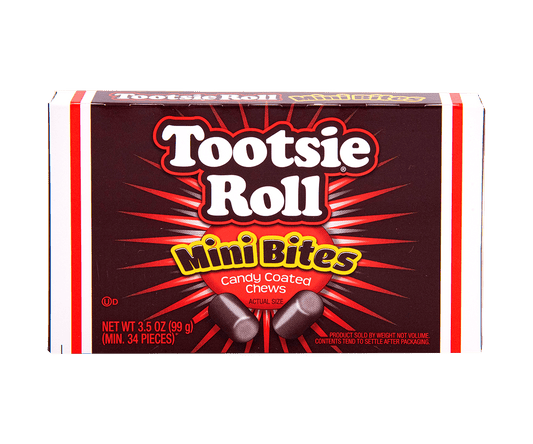 Tootsie Roll Mini Bites Candy Coated Chews Theater Box 99g