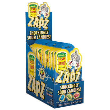Toxic Waste Zapz Shockingly Sour Candys 12 x 60g Vorratspack