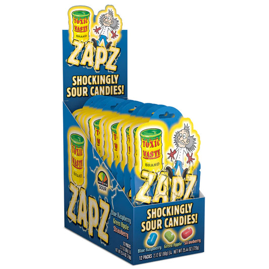 Toxic Waste Zapz Shockingly Sour Candys 12 x 60g Vorratspack