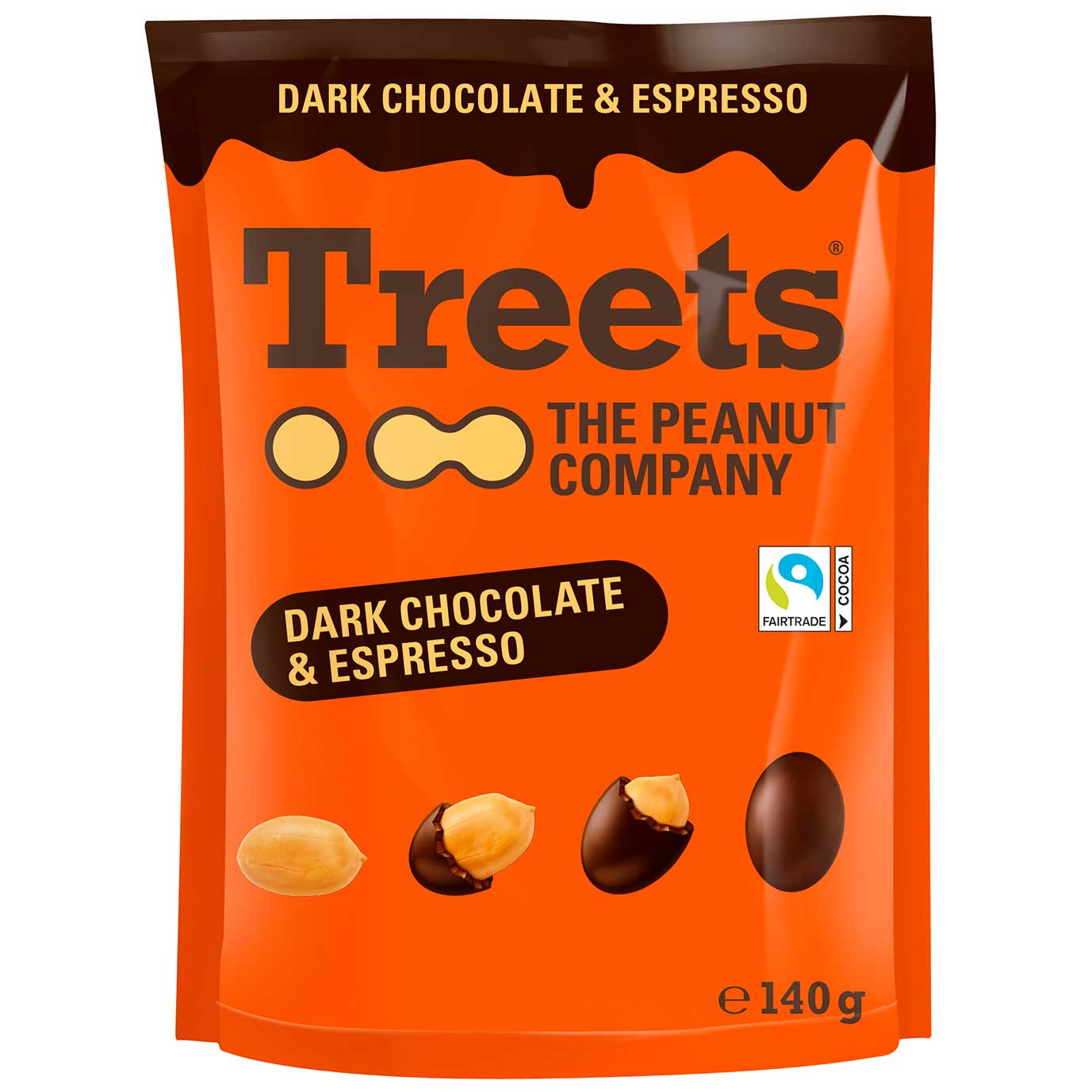 Treets Peanuts Dark Chocolate & Espresso 140g