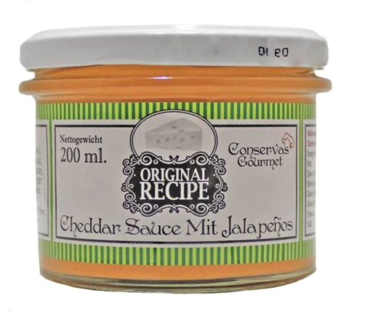 Conservas Gourmet Cheddar Sauce Mit Jalapeños Original Recipe 200ml