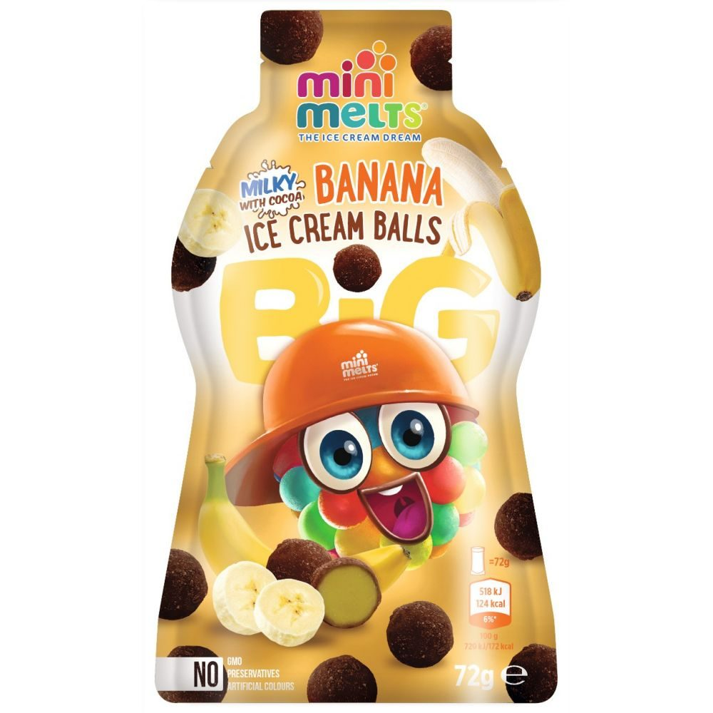 Mini Melts Banana Ice Cream Balls 72g