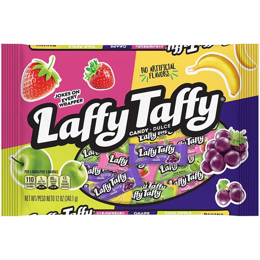 Laffy Taffy Sour Apple, Grape, Strawberry & Banana Candy Variety Pack 340g