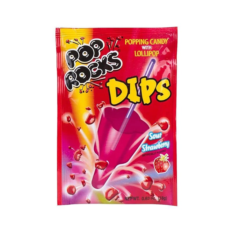 Pop Rocks Dips Sour Strawberry 18g