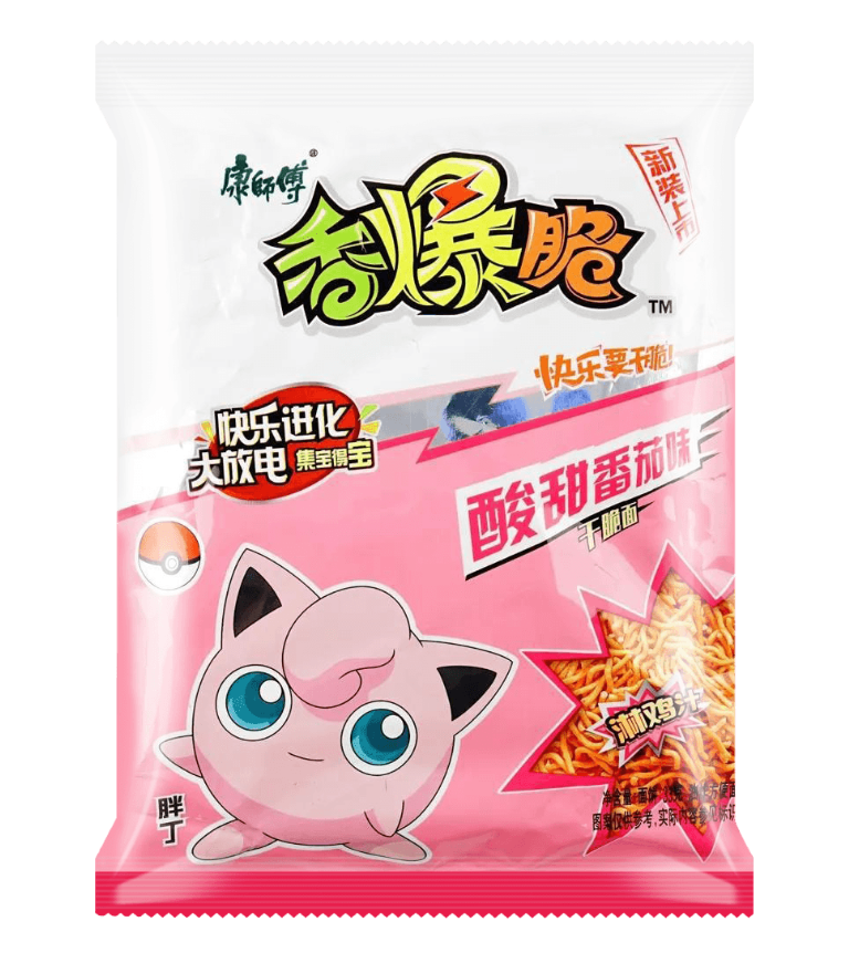 Master Kong -Pokémon Ramen Chips- Sweet and Sour Tomato Flavour Pummeluff 33g