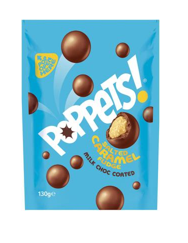 Poppets Salted Caramel Milk Choc Coatet 130g