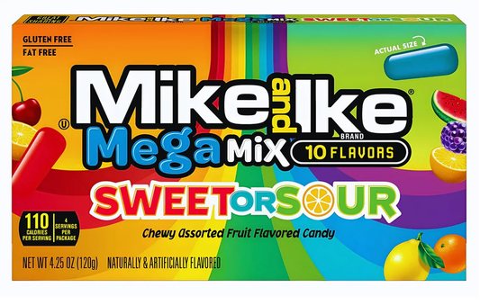 Mike and Ike Mega Mix Sweet or Sour 120g