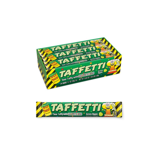 Toxic Waste Taffetti Sour Taffy with Confetti Bits Green Apple 20g
