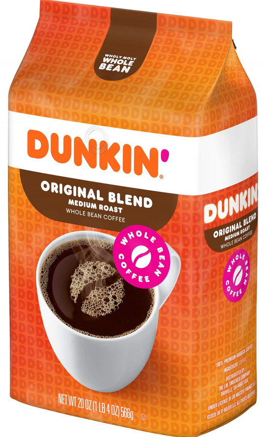 Dunkin' Original Blend Medium Roasted Whole Bean Coffee 340g