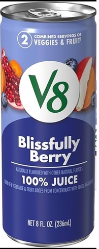 V8 Blissfully Berry 100% Juice 236ml