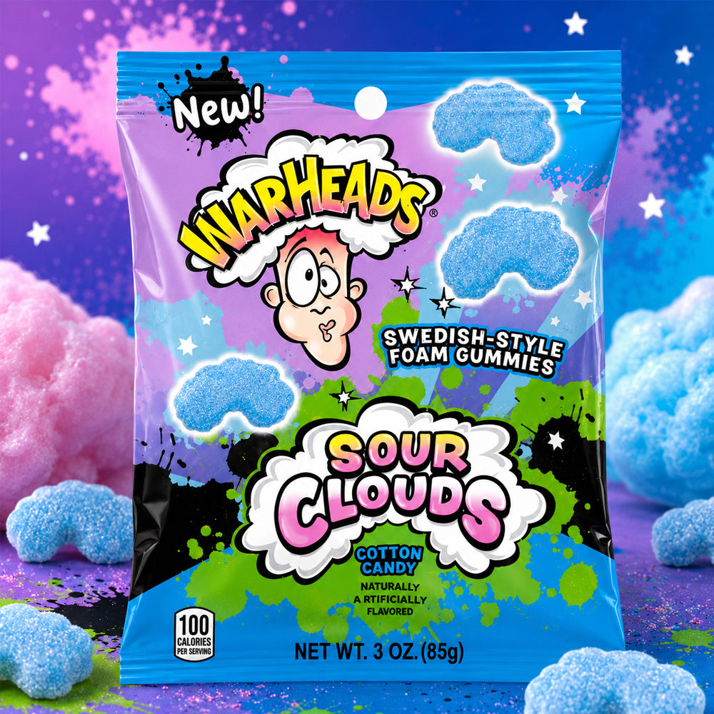 Warheads Sour Clouds Cotton Candy Gummies 85g