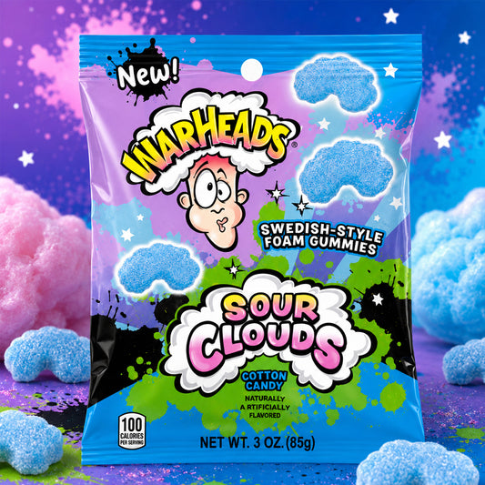 Warheads Sour Clouds Cotton Candy Gummies 85g