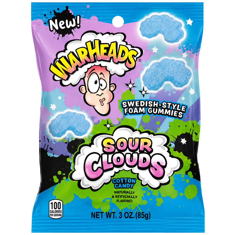 Warheads Sour Clouds Cotton Candy Gummies 85g