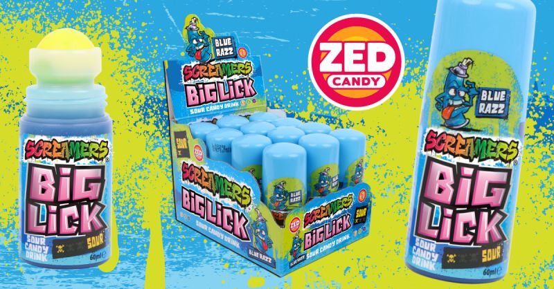 Zed Candy Screamers Big Lick Sour Candy Drink Blue Razz 60ml